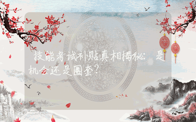 技能考试补贴真相揭秘：是机会还是圈套？