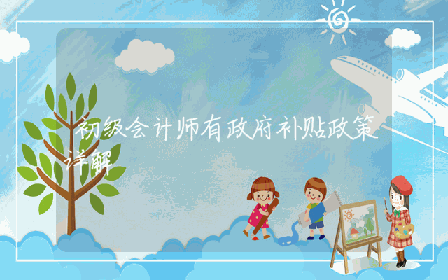 初级会计师有政府补贴政策详解
