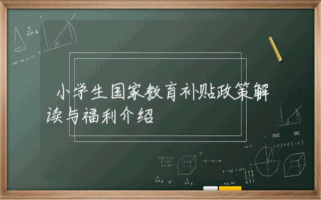 小学生国家教育补贴政策解读与福利介绍