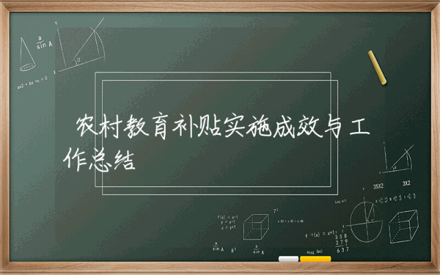 农村教育补贴实施成效与工作总结