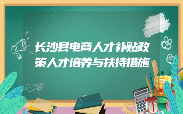 长沙县电商人才补贴政策人才培养与扶持措施