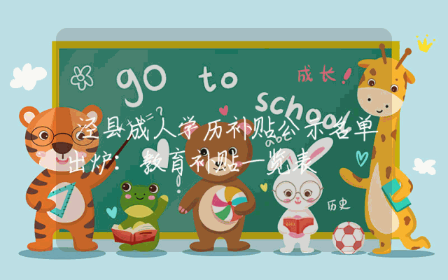 泾县成人学历补贴公示名单出炉：教育补贴一览表