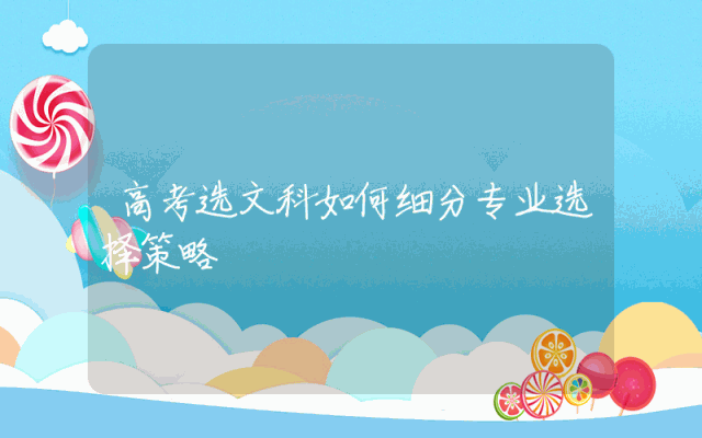 高考选文科如何细分专业选择策略