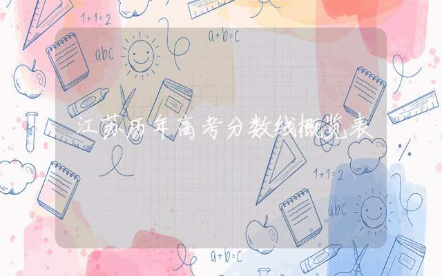 江苏历年高考分数线概览表