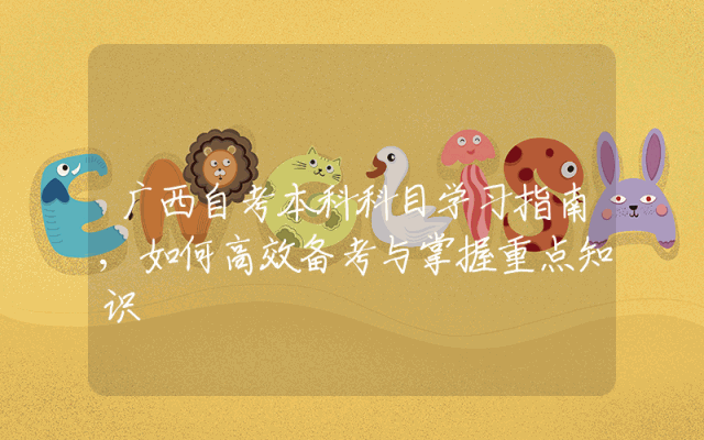 广西自考本科科目学习指南,如何高效备考与掌握重点知识