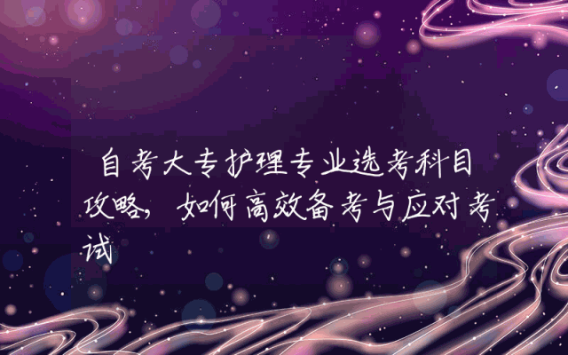 自考大专护理专业选考科目攻略,如何高效备考与应对考试
