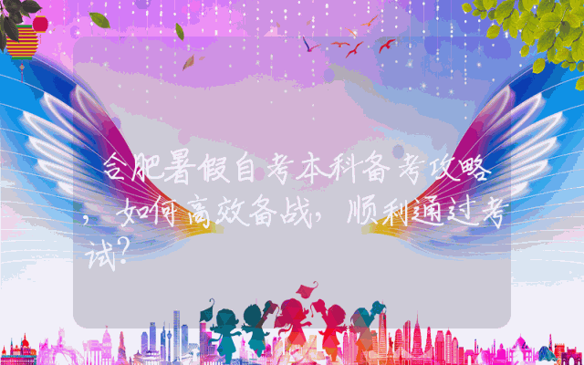 合肥暑假自考本科备考攻略,如何高效备战，顺利通过考试？