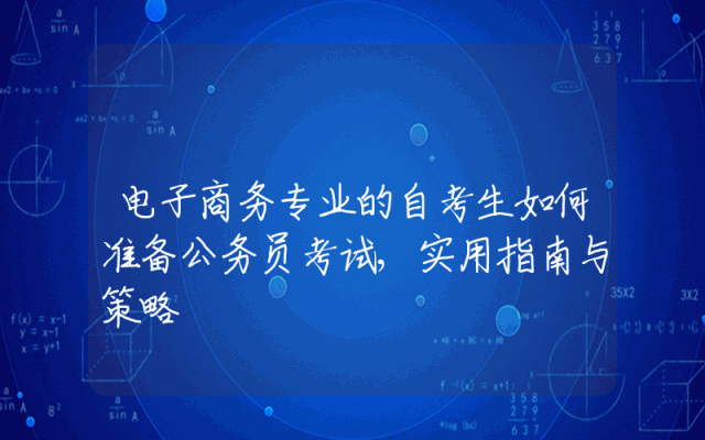 电子商务专业的自考生如何准备公务员考试,实用指南与策略