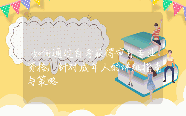 如何通过自考获得审计专业资格,针对成年人的详细指南与策略