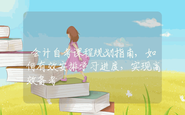 会计自考课程规划指南,如何有效安排学习进度，实现高效备考