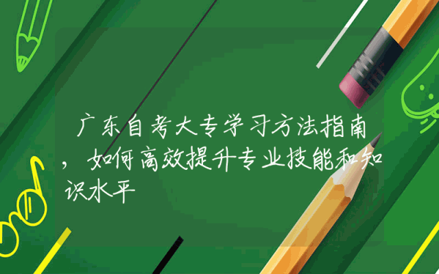 广东自考大专学习方法指南,如何高效提升专业技能和知识水平