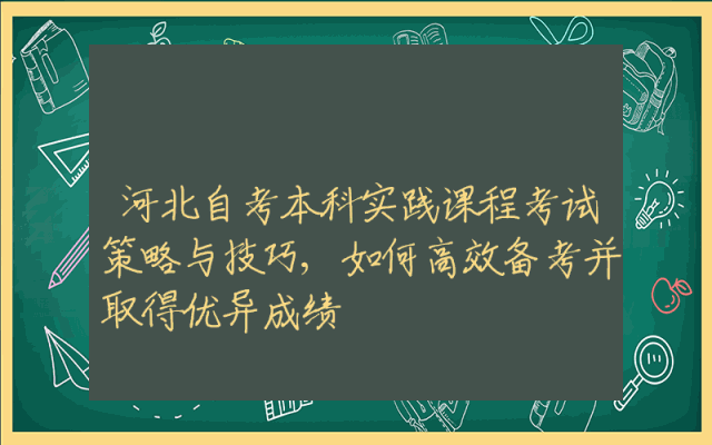 河北自考本科实践课程考试策略与技巧,如何高效备考并取得优异成绩