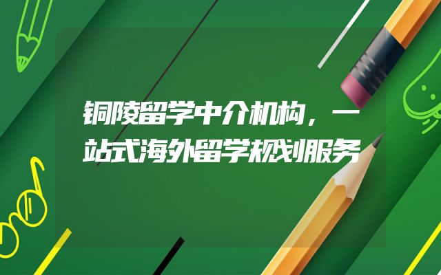 铜陵留学中介机构，一站式海外留学规划服务
