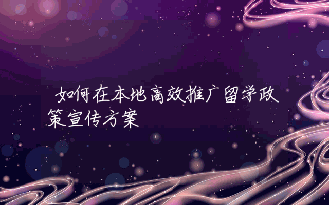 如何在本地高效推广留学政策宣传方案