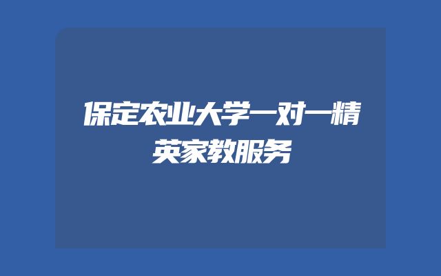 保定农业大学一对一精英家教服务