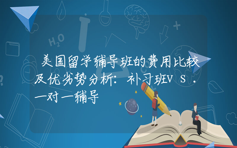 美国留学辅导班的费用比较及优劣势分析：补习班vs.一对一辅导