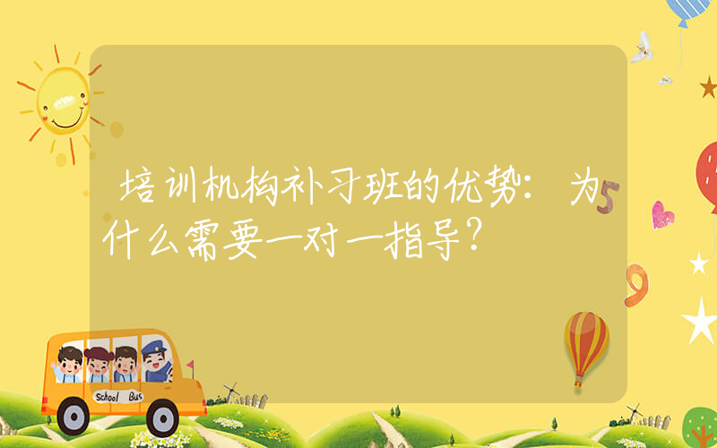 培训机构补习班的优势：为什么需要一对一指导？