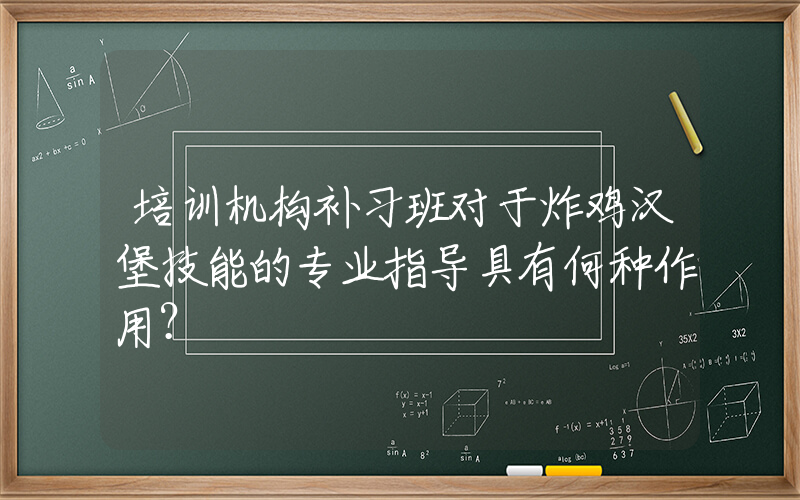 培训机构补习班对于炸鸡汉堡技能的专业指导具有何种作用？