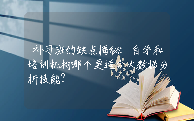 补习班的缺点揭秘：自学和培训机构哪个更适合大数据分析技能？