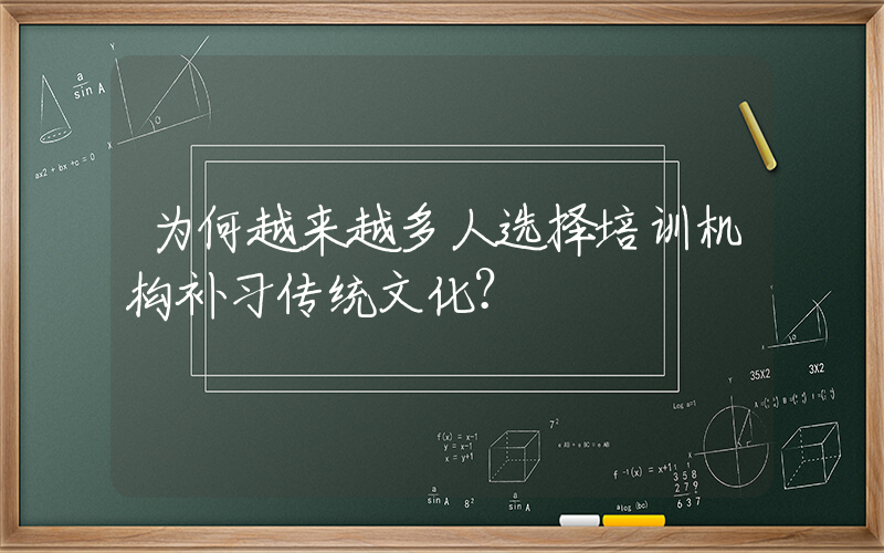 为何越来越多人选择培训机构补习传统文化？