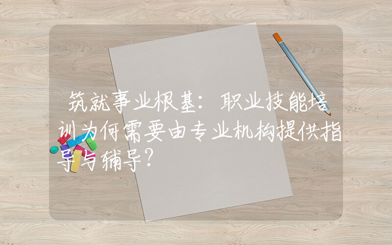 筑就事业根基：职业技能培训为何需要由专业机构提供指导与辅导？